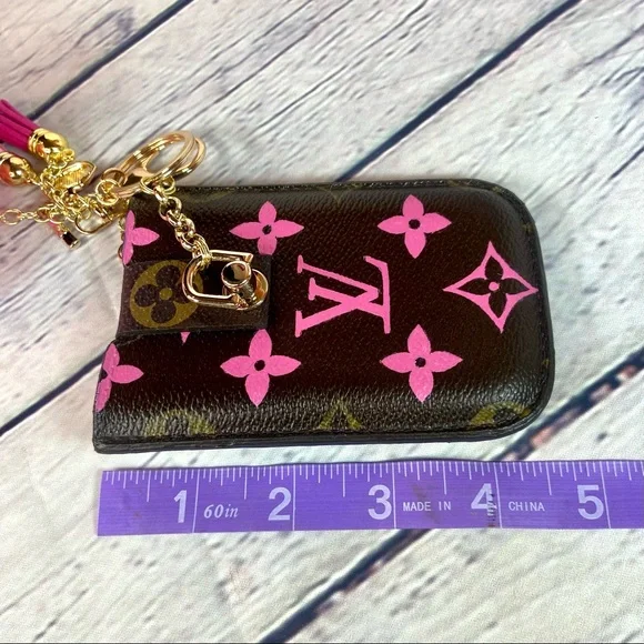 Louis Vuitton card holder keychain pouch converted from iPhone 3 case CUSTOM - Picture 11 of 12